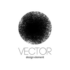 Pencil drawn circle. Vector design element .