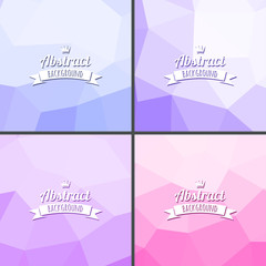 Set of color abstract polygonal background.