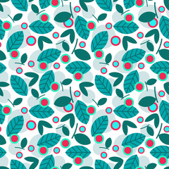 Fototapeta na wymiar Elegant seamless pattern with leaves, vector illustration.
