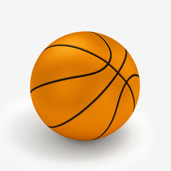 Fototapeta premium Orange basket ball, isolated in white background and path.3D ill