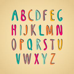 Hand-drawn vector alphabet.