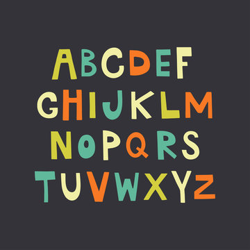 Hand-drawn vector alphabet.