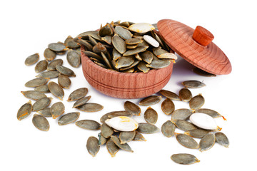 Pumpkin Seeds Isolated on White Background.