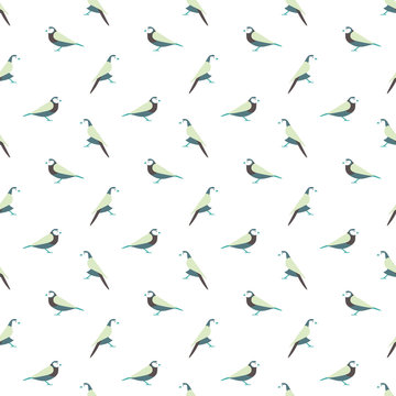 Birds seamless pattern. Vector design.