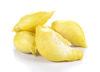 Durian , King of Fruits on white background.