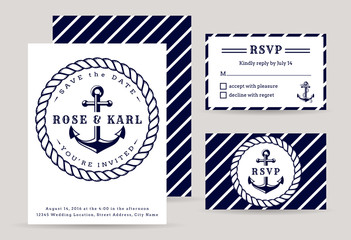 Nautical wedding invitations.