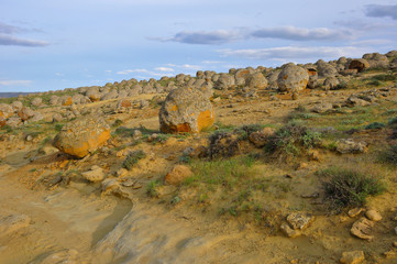 Concretions (geological formation). Mangyshlak Peninsula, Kazakhstan. - 108617185