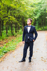 Portrait of the groom on their wedding day.