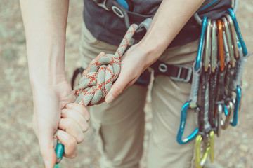 Climbing rope eight knot