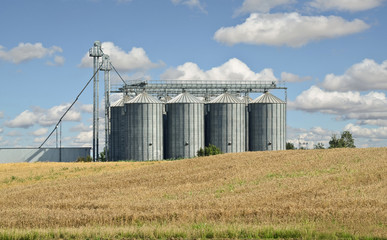 Wheat field and silo