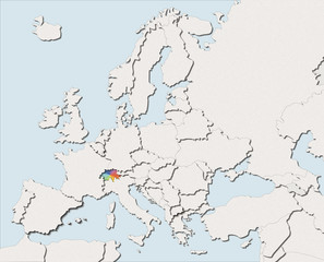 Mappa EU bianca e colore Switzerland
