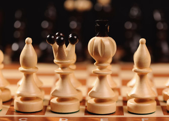 wooden chess pieces