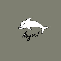 Hand drawn text August.