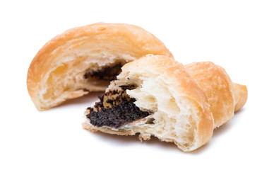 croissant with chocolate isolated