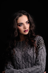 Beautiful face of a fashion model