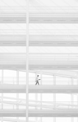 THE HAGUE - THE NETHERLANDS - APRIL 14: Interior of The Hague City Hall. Designed by R. Meier, build in 1995.