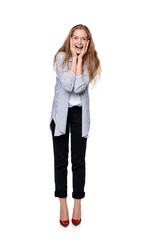 Happy laughing female