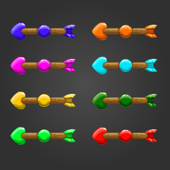 Set of fantastic arrows (cursors) different colors