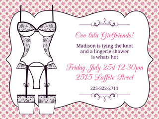 Lingerie bridal shower invitation