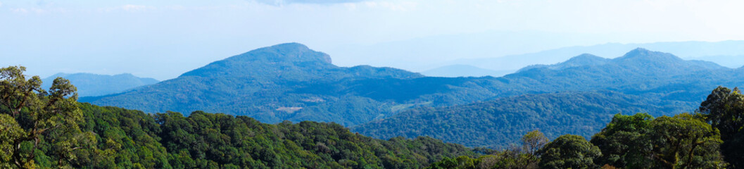 Naklejka premium Beautiful landscape with Mountains view, Thailand. 