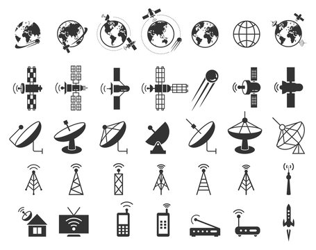 Satellite icons vector