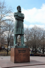  Monument to Friedrich Engels in the center of Moscow..