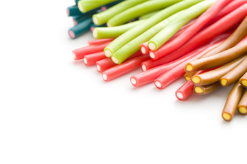 Sweet gummy sticks with different flavor.