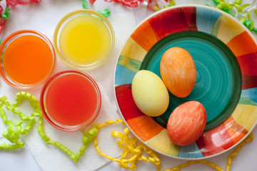 Easter eggs on a white background