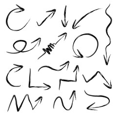 Vector set of hand drawn arrows