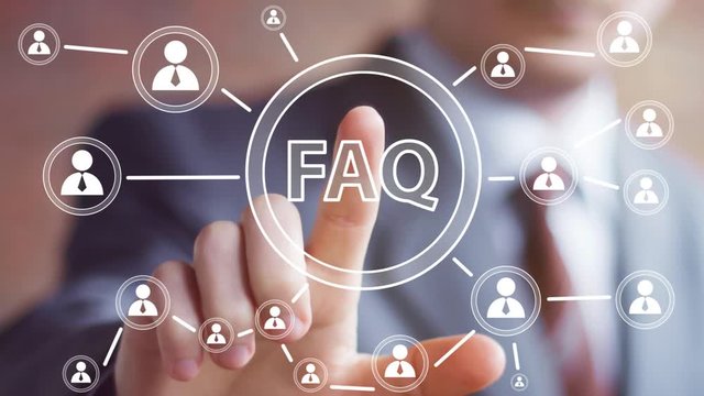 Business button FAQ connection online communication web sign