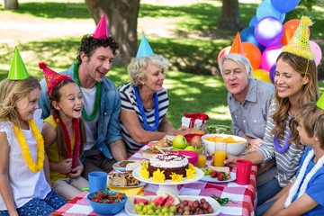  Happy family celebrating a birthday