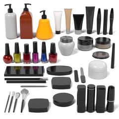 Fototapeta premium 3d rendering of cosmetics set