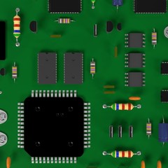 3d rendering of computer board