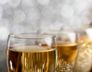 Glasses of white wine 