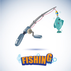 fishing rod - vector