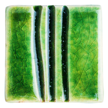 Handmade glazed ceramic tile