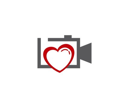 Video camera love logo