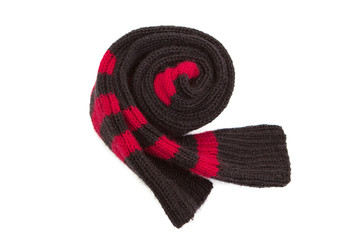 the black and red socks isolated on white