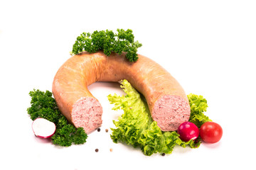 Frische Leberwurst, schön dekoriert
