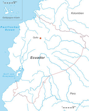 Landkarte von Ecuador in Weiß - Vektorgrafik