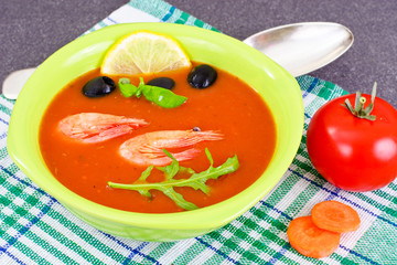 Tomato Soup with Shrimps Diet Food