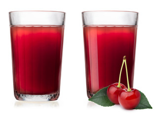 Glasses with cherry juice