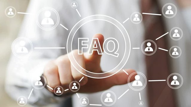 Business button FAQ connection online communication
