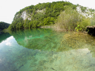 Beautiful view of Plitvice lake in Croatia