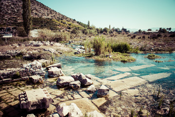 Mountains and ruins in Turkey.