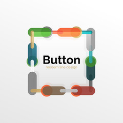 Thin line design geometric button, flat illustration