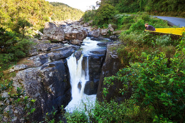 Andriamamovoka waterfall on the Namorona River in Ranomafana national park in Madagascar