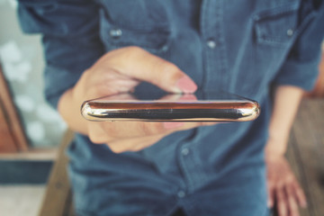 Woman using smart phone