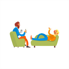 Male Psychoanalytic Vector Illustration