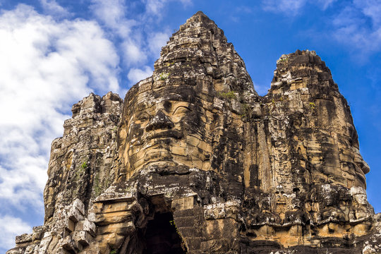 Angkor Thom gate at Angkor, Siem Reap, Cambodia.
